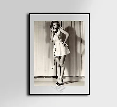 Marilyn Monroe Telephone Canvas Poster Anime Wall Art Home Decor • $64.99