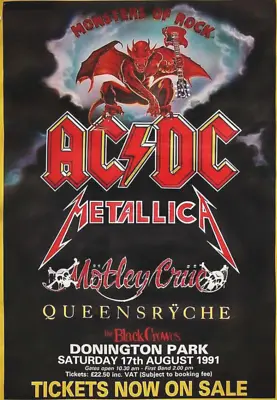 AC DC METALLICA POSTER A4A3A2A1A0 And  CANVAS FRAMED ART  MADE IN THE UK • £74.99