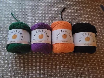 Mixed Colors Yarn Lot Of 4 Skeins 2.5 Oz Each Black Orange Green Purple  NEW • $10