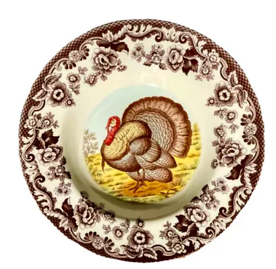 Spode Woodland Soup Plate/Rimmed Soup Bowl Thanksgiving Turkey NEW • $30