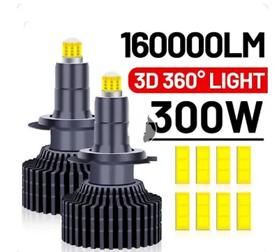 2X3D 360 H7 Led Canbus Car Headlights Bulbs 160000LM H11 H4 300W Automotive Fog • $31.61