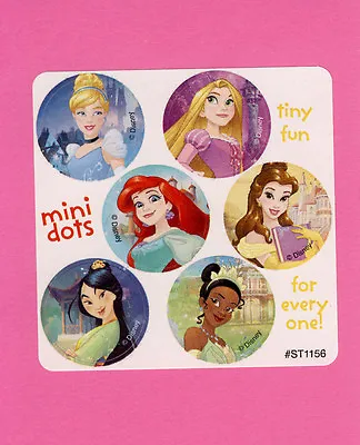 60 Disney Princesses Friendship Mini Dot Stickers - Cinderella Tiana Mulan • $2.20