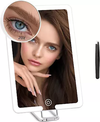 Travel Mirror Makeup Mirror With Lights With 360°Adjustable Stand Lighted Vanit • $15.88