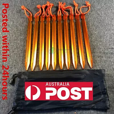 $9.79 • Buy 8Pcs 18cm Aluminum Alloy Outdoor Camping Trip Tent Peg Christmas Gift