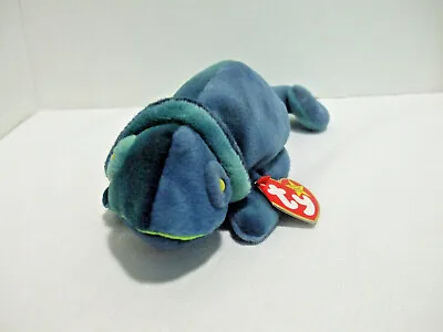 TY Beanie Baby RAINBOW The Blue Chameleon 1997 Retired Blue Color Errors Rare • $6.95