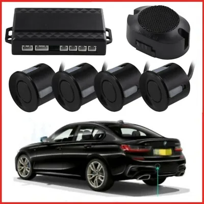 £10.99 • Buy 4x Black Parking Sensors Car Reverse Backup Rear Radar Alert System Buzzer KIT