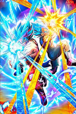 Dragon Ball Poster Vegeta Goku Blue Simultaneous Attack 12inx18in Free Shipping • $9.95