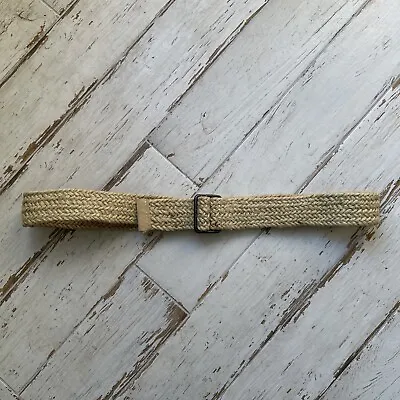 Wide Woven Jute Belt - D-Ring Buckle Size 41 Inches Vintage • $12.95