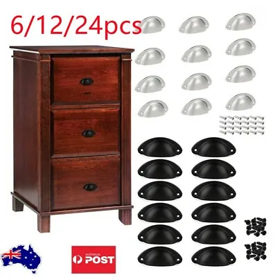 $11.99 • Buy 24PCS Cup Handles Shell Pull Kitchen Door Furniture Drawer Cupboard Cabinet Mc
