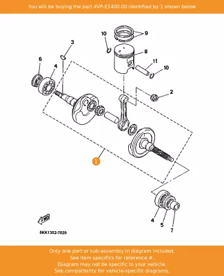 YAMAHA Crankshaft Assy 4VP-E1400-00 OEM YN100 YQ100 YW100 YA100 • £314.20