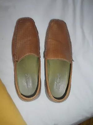 Mens Tan Leather Slip On Shoes Good Condition • £15