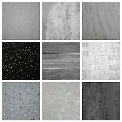 Grey White Black Sparkle Marble 10mm Bathroom Cladding Panels PVC Wet Wall • £260