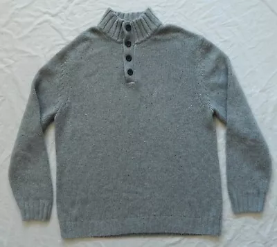 Henley Neck Gray Turtleneck Pullover Sweater - XL Mens Wool Blend Nautica • $34.99