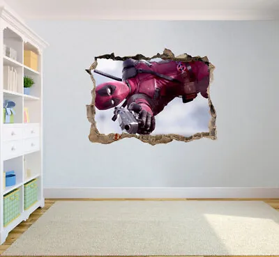 £2.99 • Buy Marvel Deadpool Hole In Wall Sticker Decal Decor Art Kids Bedroom Decoration