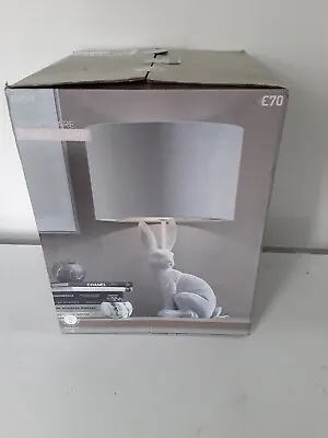 Brand Rabbit  Henry Hare Bunny Table Lamp Grey Flock Finish Lamp Shade • £60