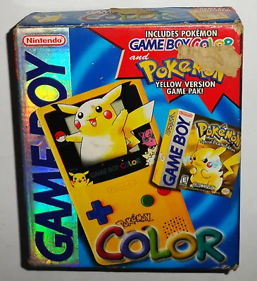 Nintendo Game Boy Color Pokemon Pikachu Yellow Handheld Console Complete In Box! • $799.99