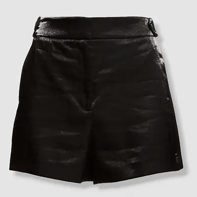 $250 Milly Womens Black Aria Glazed Shorts Size 6 • $80.38
