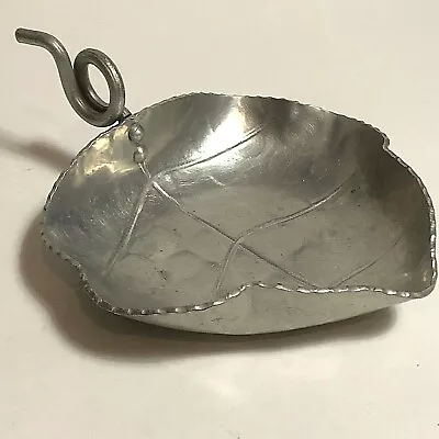 Mid-Century Buenilum Hammered Aluminum Leaf Tidbit Tray 8  X 6.25  • $12.97