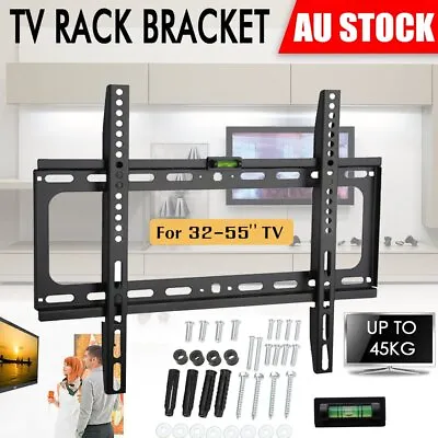 $12.09 • Buy SLIM TV WALL MOUNT BRACKET LED LCD Flat PLASMA 32 39 40 43 49 50 55 60 Inch VESA