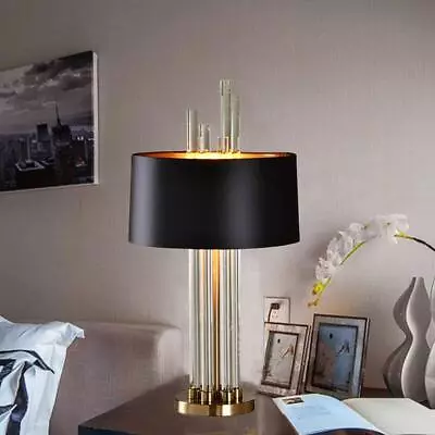 Nordic Wrought Iron Table Light Cylinder Shade  Desk Lamp Bedroom Light Fixture • $104.71