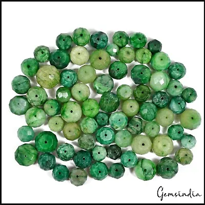 73 Pcs Natural Emerald Green Round Faceted Cut Drilled Beads Gemstones ~8mm-15mm • $48.74