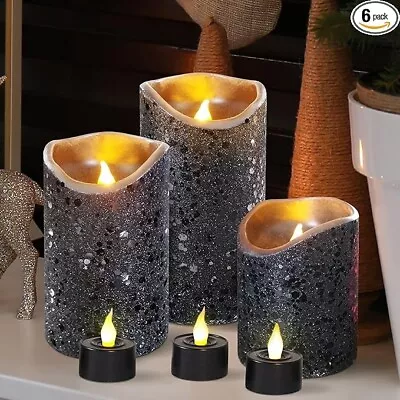 NEW- Furora Lighting LED Flameless Candles - Set Of 6 - Battery Operated - Black • $23.76