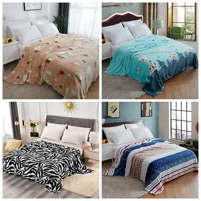 Luxury Blanket Single Double King Sofa Bed Soft Warm Throw Faux Fur Mink Fleece • $38.21