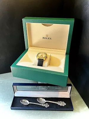 Vtg Bucherer Watch Officially Certified Chronometer/Rolex Box & Collector Spoons • $850