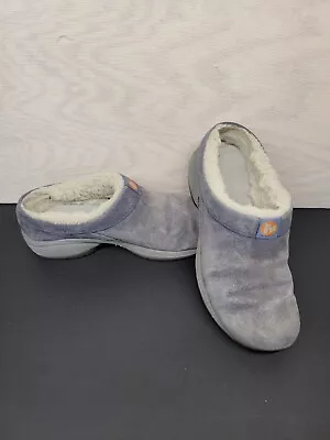 Merrell Primo Chill Women's 6.5-7 Mule Clogs Blue Suede Sherpa Lined Slip On • $21.77