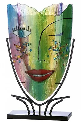 Massive 48cm Picasso Tribute Art Glass Abstract Face Vase • £179.99