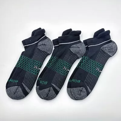 3 Pairs Bombas Men's Golf Honeycomb Ankle Socks Size Large Black • $20.55