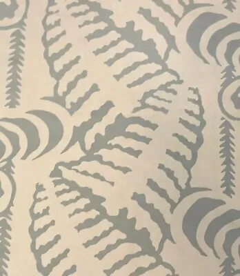 QUADRILLE/ALAN CAMPBELL Ferns Uni Seas Foam On White Linen Cotton Remnants New • $160