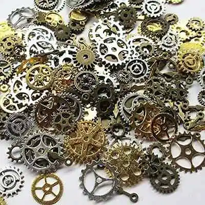 New 100g Clock Gears Clock Parts Gold Metal Gears Steampunk Gears Assorted Gears • $10.89