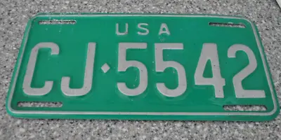 Vintage Usa Military License Plate Silver Green Metal Cj-5542 • $21