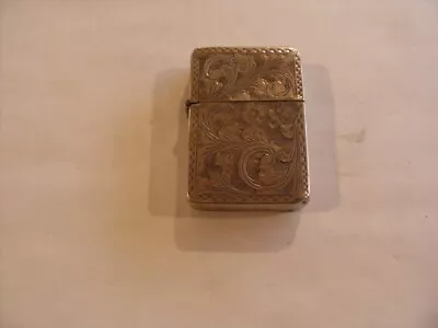 Solid 800 Silver Hand Tooled Lighter Zippo Insert • $45