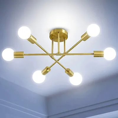 Modern Brass 6/8 Heads LED Chandelier Pendant Lighting Creative Ceiling Lights • $45.41