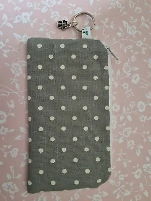 £2.50 • Buy Pen Crochet Hook Pencil Case Bag Grey Polka Dot Spotty Key Ring Teachers Gift