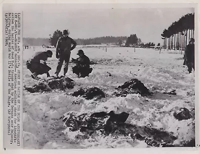 1969 Press Photo WWII U.S. Troops Search Bodies At Malmedy Massacre In 1944 • $12.99