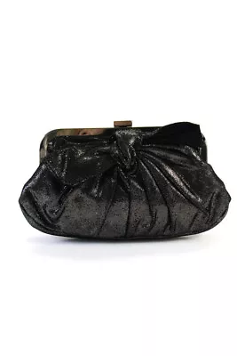 Rafe Womens Twist Knot Bow Shoulder Handbag Black Metallic • $34.01