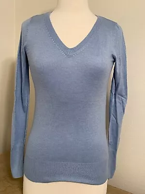 Mossimo V-Neck Fine Knit Sweater Blue Size S Small EUC • $10