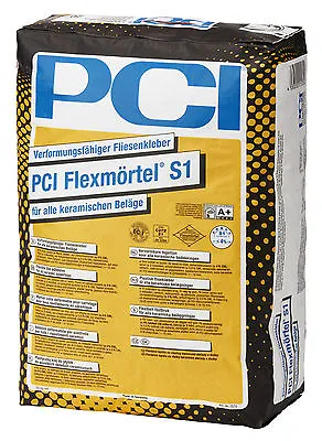 PCI Flexible Mortar S1 20 KG Flex Tile Adhesive For Indoor & Outdoor Wall And • £57.19