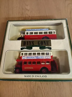 Lledo Days Gone Dairy Farm 2 Bus Set. Mint And Boxed. • £3.99