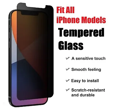 $5.99 • Buy Fit IPhone 14 13 12 11 Pro Xr Xs Max 7 8 Plus Privacy Glass Screen Protector