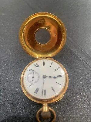 Antique J W Benson Half Hunter 18k 18ct Gold Pocket Watch Rare Collectible Item • £1214.99