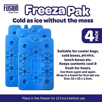 4X Mini Ice Cooler Freezer Blocks Reusable Keeps Food Fresh Ice Packs For Picnic • £11.95