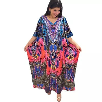 NEW Embellished Kaftans Silk Blend O/Size12-14-16-18-20-22 Animal Print • $79