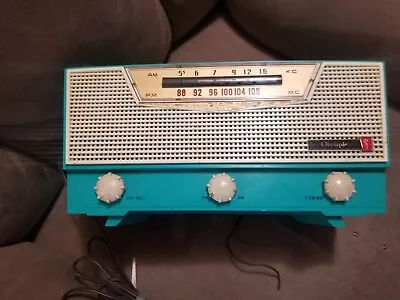 AQUAMARINE AM/FM Retro Vintage Mid Century Olympic Model FM-15 Tube Radio Rare • $245