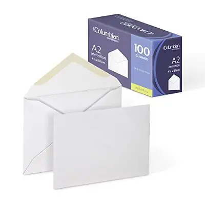 Columbian Invitation Envelopes A2 4-3/8 X 5-3/4 Inches White 100 Per Box (CO • $13.20