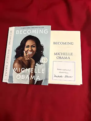 2024 POTUS Candidate Michelle Obama Signed Book Becoming Memoir - First Lady • $90