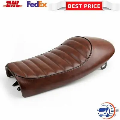 Custom Cafe Racer Brown Trim Hump Flat Seat 52CM For Tracker Brat Scrambler A • $203.49